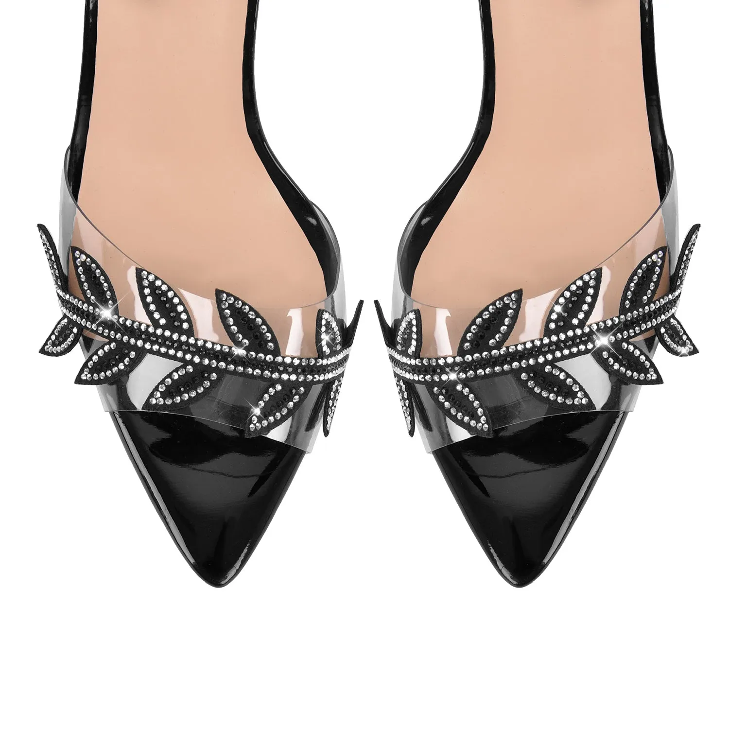 Pointed Toe Clear Rhinestone Strappy Lace-up Sandals sold by Onlymaker product image thumbnail 4