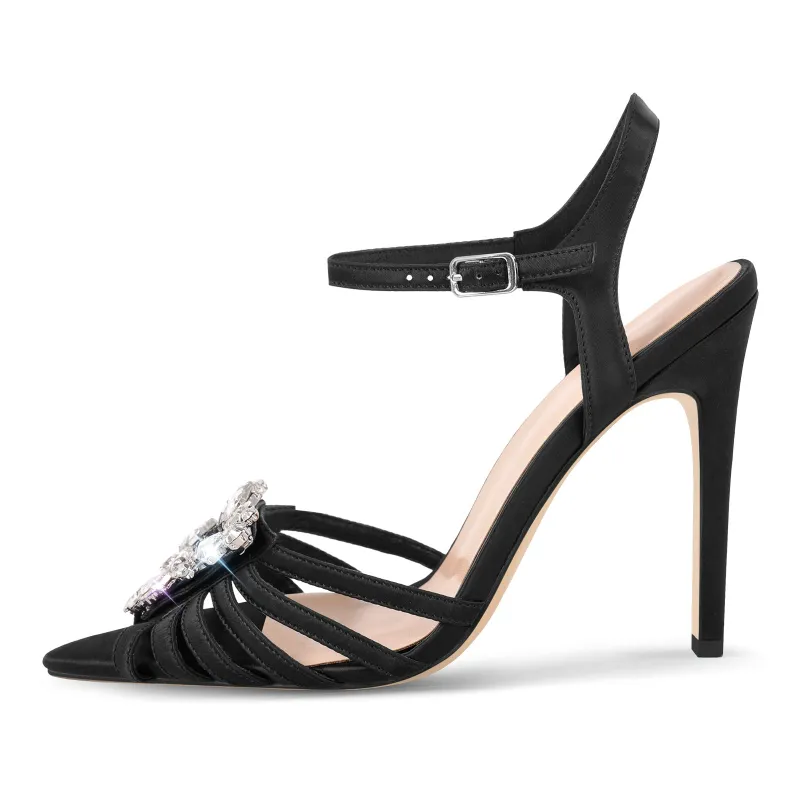 Pointed Toe Diamante Heart Buckle Strap Sandals sold by Onlymaker