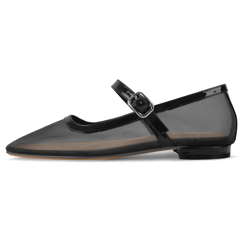 Mesh Square Toe Mary Jane Ballet Flats sold by Onlymaker