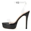 Clear Ankle Strap Platform Stiletto Sandals sold by Onlymaker