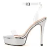 Clear Ankle Strap Platform Stiletto Sandals sold by Onlymaker