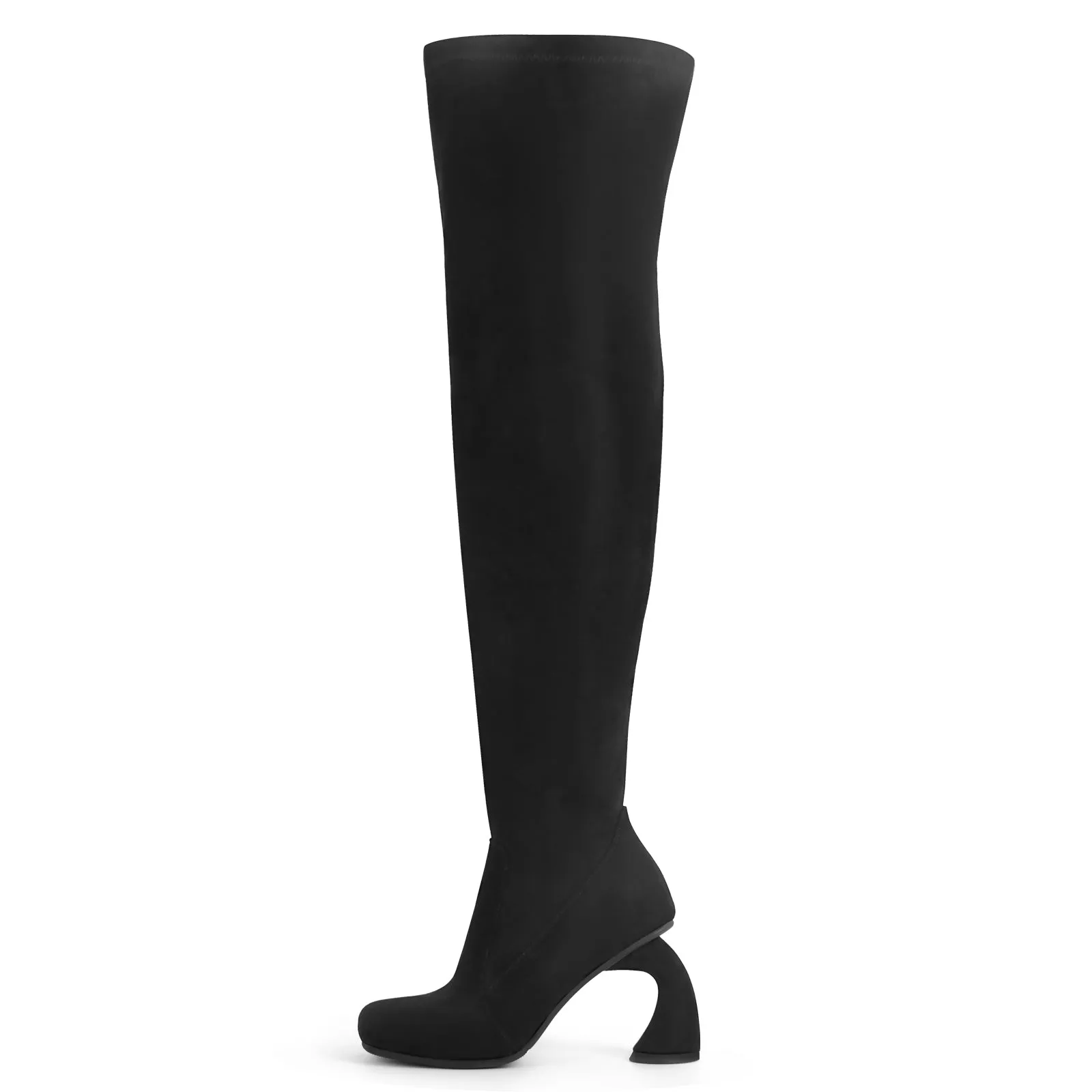 Square Toe Suede Shaped Heel Thigh High Boots sold by Onlymaker