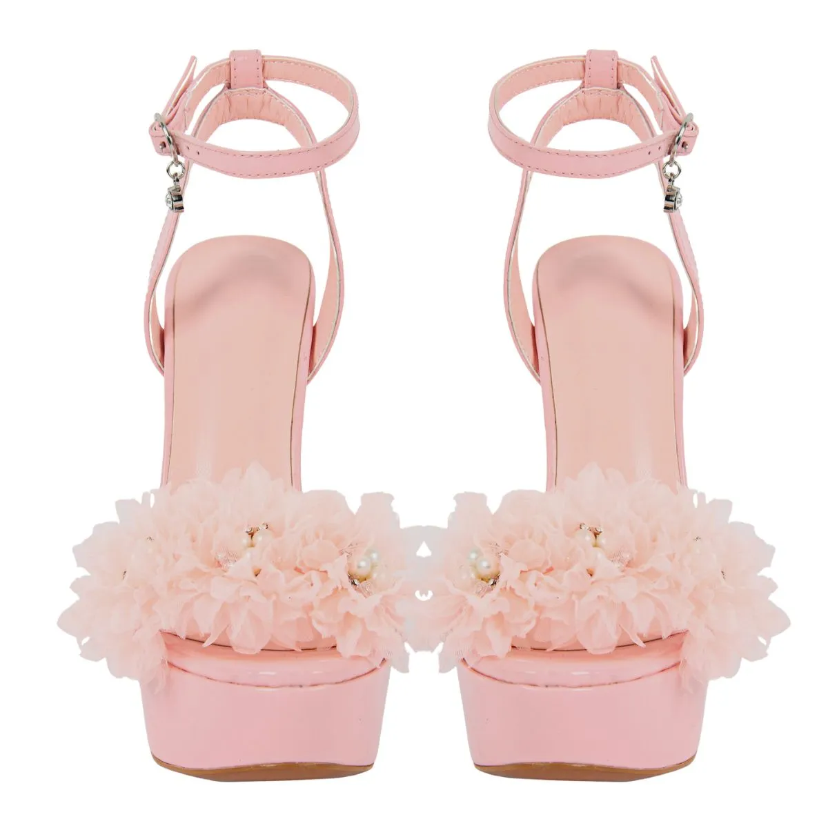 Platform Flower Rhinestone Ankle Strap Sandals sold by Onlymaker product image thumbnail 2