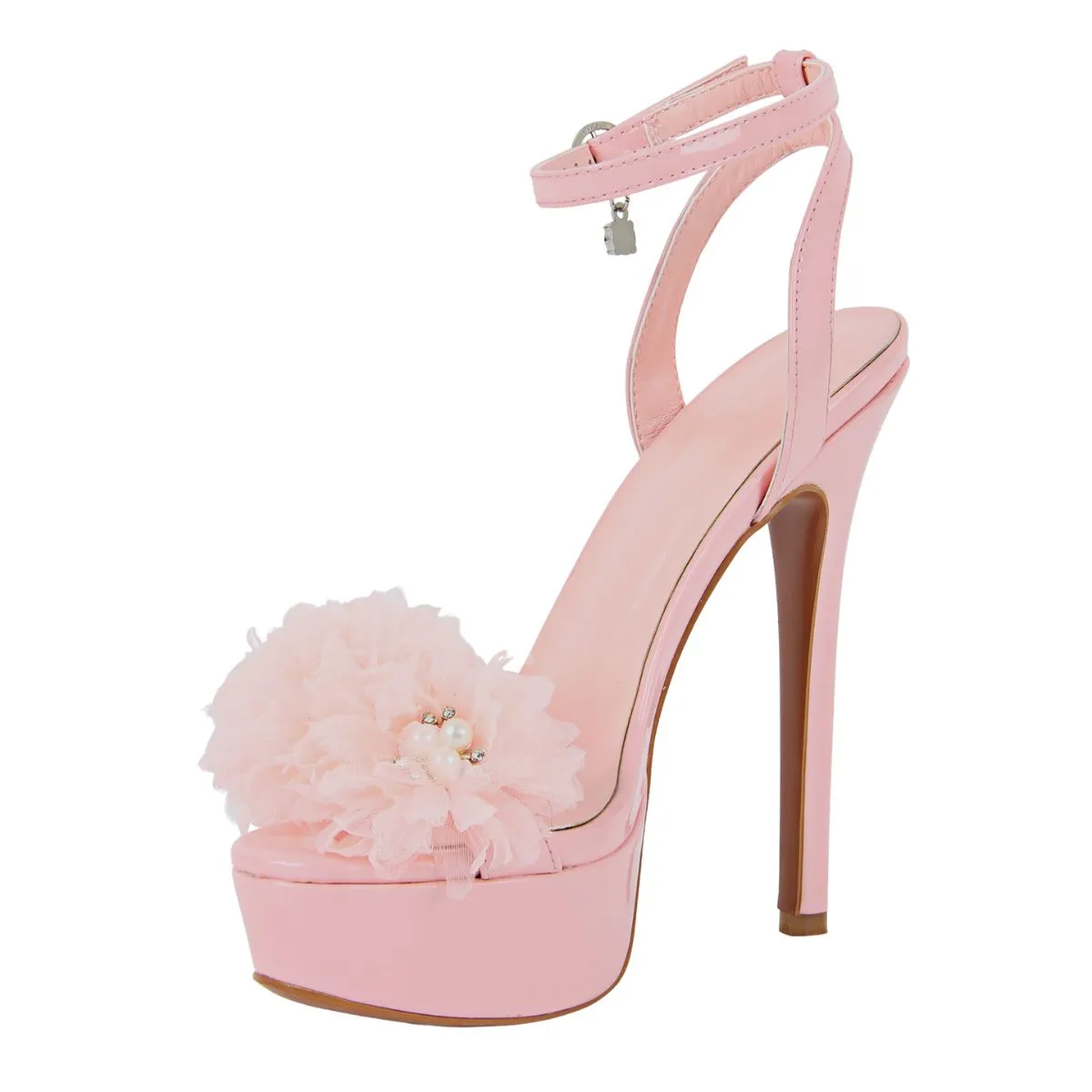 Platform Flower Rhinestone Ankle Strap Sandals sold by Onlymaker product image thumbnail 3