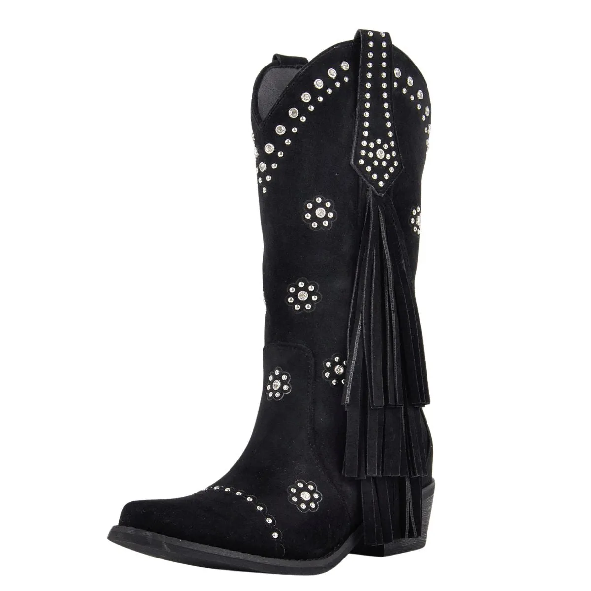 Suede Fringe & Stud Mid-Calf Western Boots sold by Onlymaker product image thumbnail 3