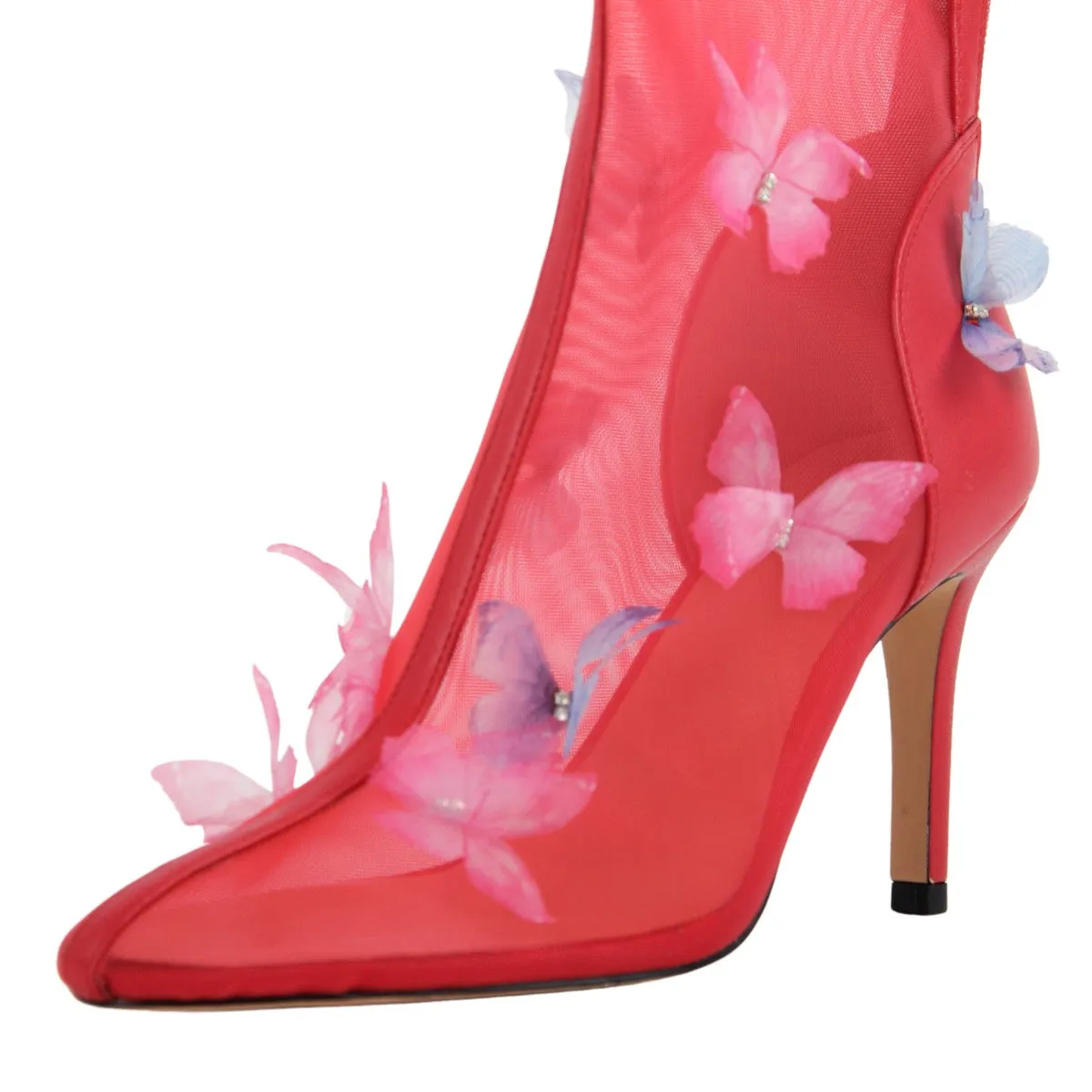 Mesh Pointed Toe Butterfly Knee High Boots sold by Onlymaker product image thumbnail 2