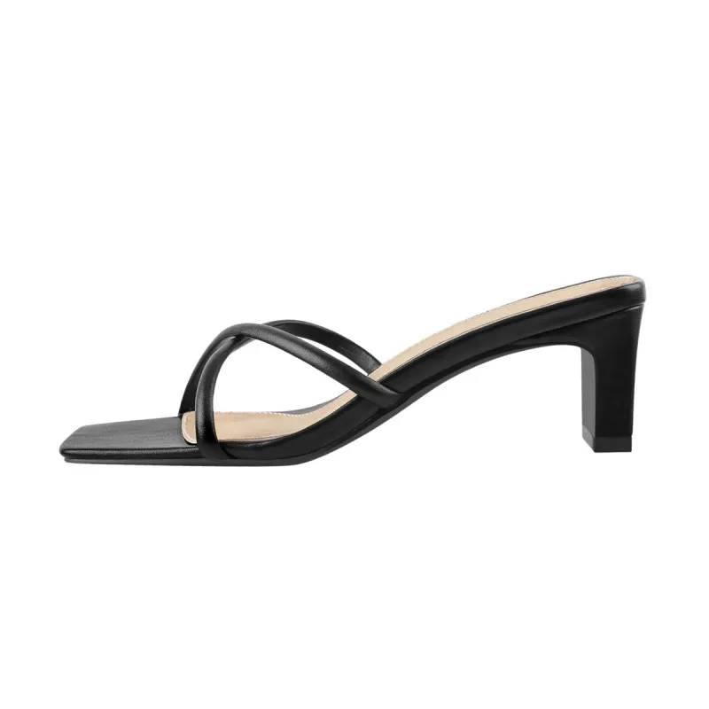 Square Toe Block Heel Sandals Mules sold by Onlymaker