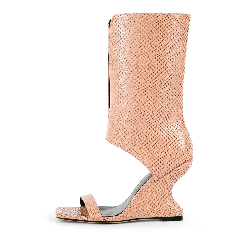 Square Toe Shaped Heel Bootie Sandals sold by Onlymaker