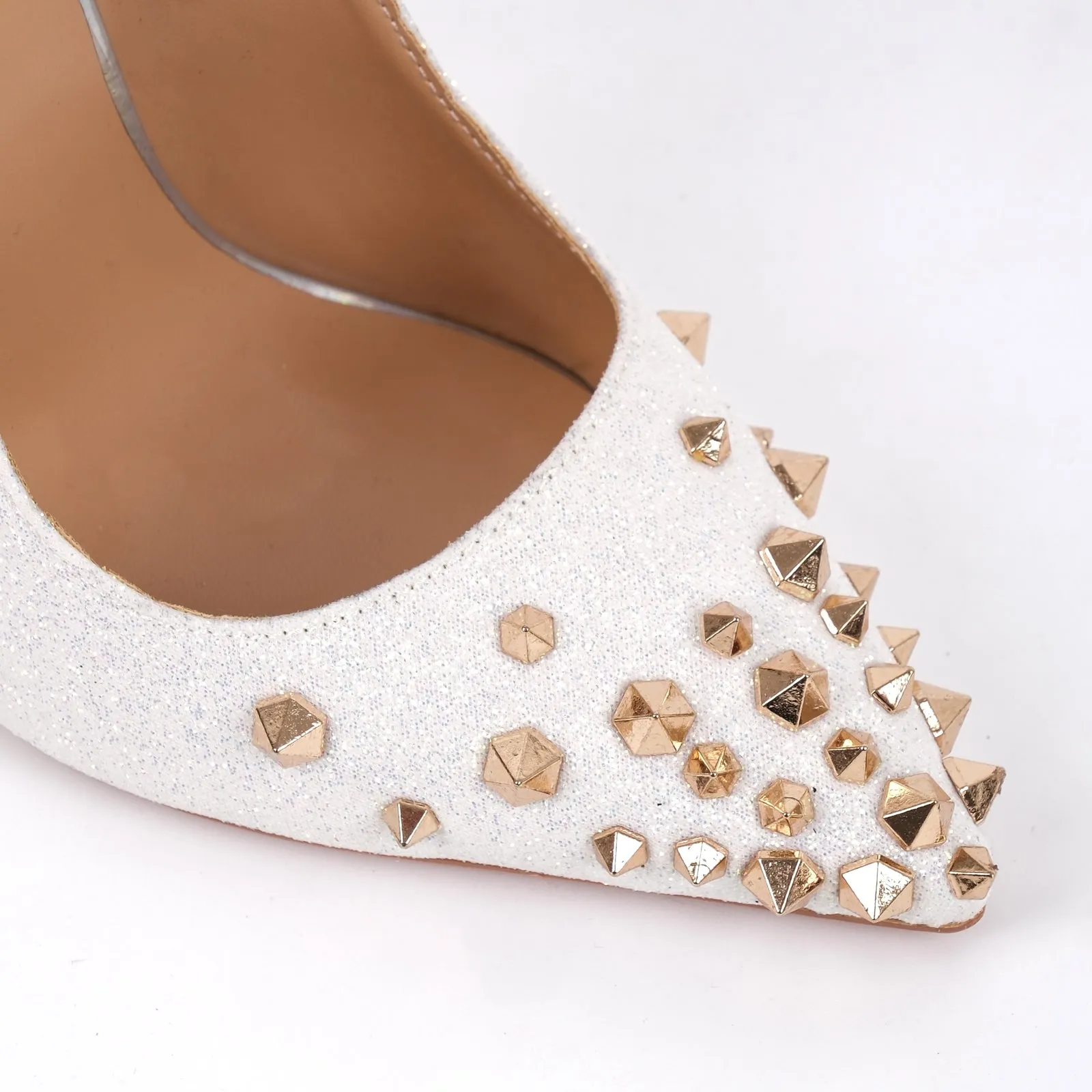 Glitter Pointed Toe Rivet Slingback High Heels sold by Onlymaker product image thumbnail 5