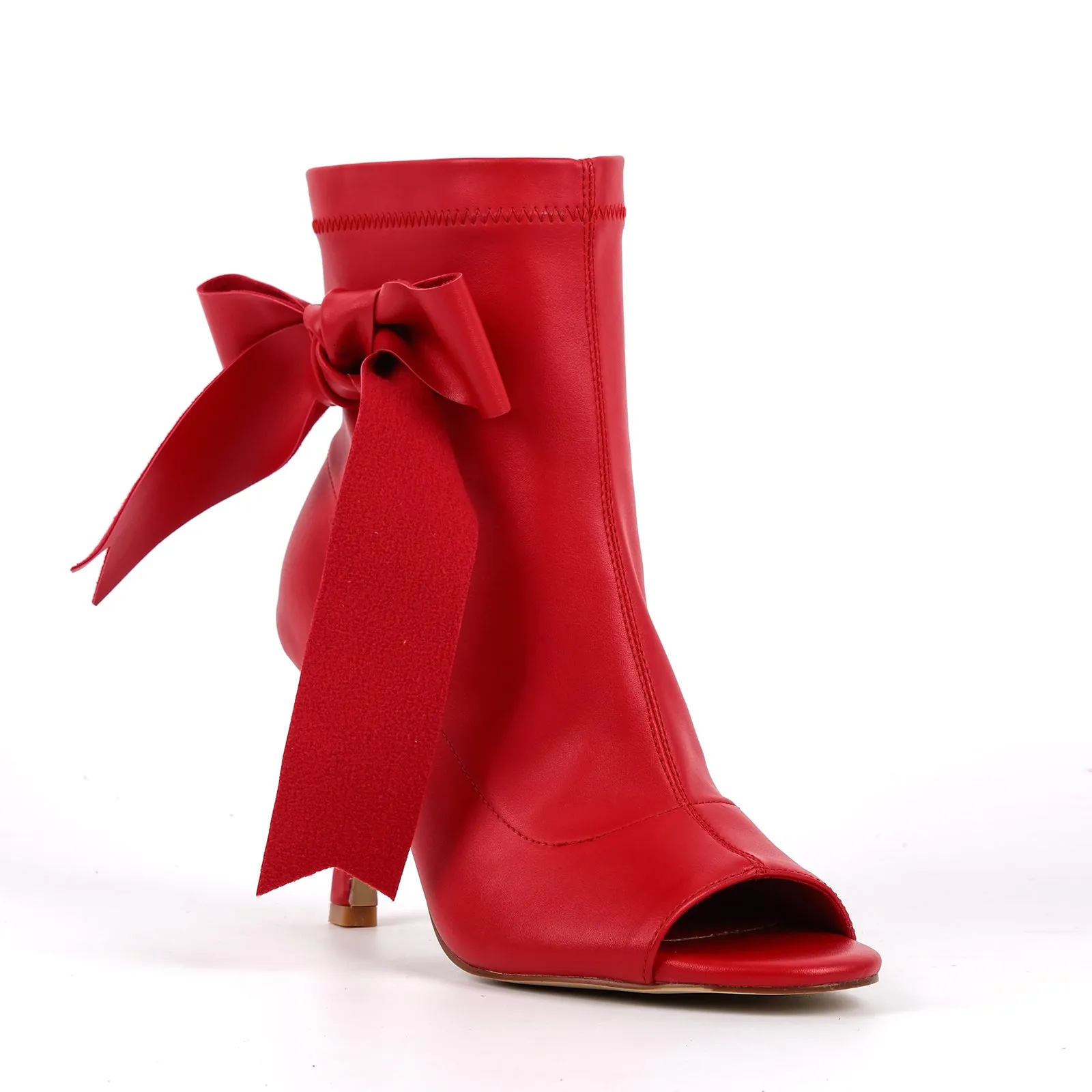 Peep Toe Bow Stiletto Ankle Boots sold by Onlymaker product image thumbnail 2