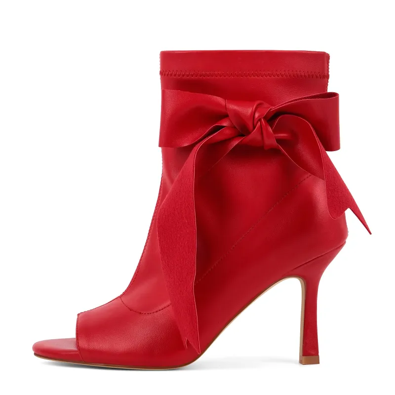 Peep Toe Bow Stiletto Ankle Boots sold by Onlymaker