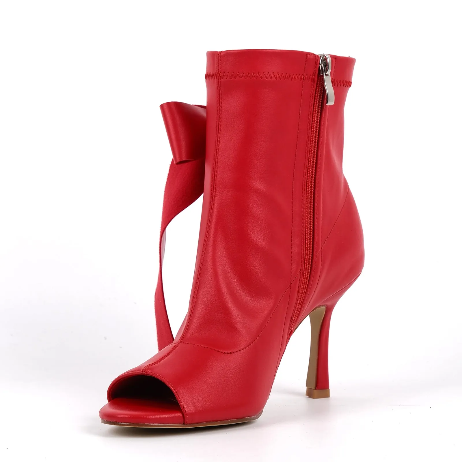 Peep Toe Bow Stiletto Ankle Boots sold by Onlymaker product image thumbnail 3