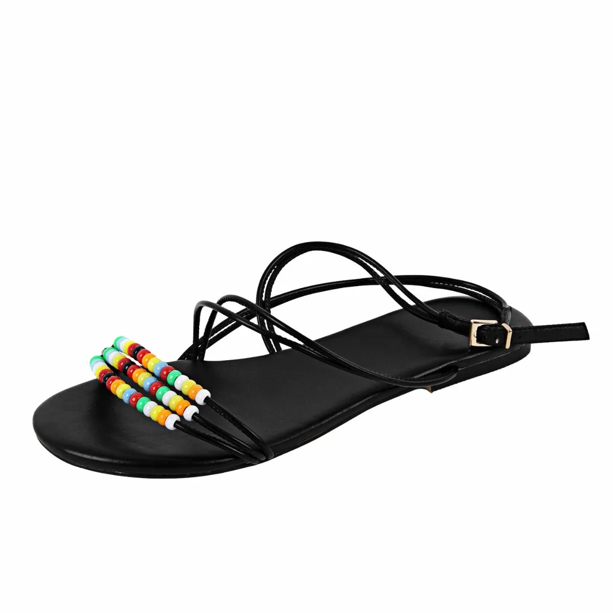 Beaded Buckle Strap Flats sold by Onlymaker product image thumbnail 5