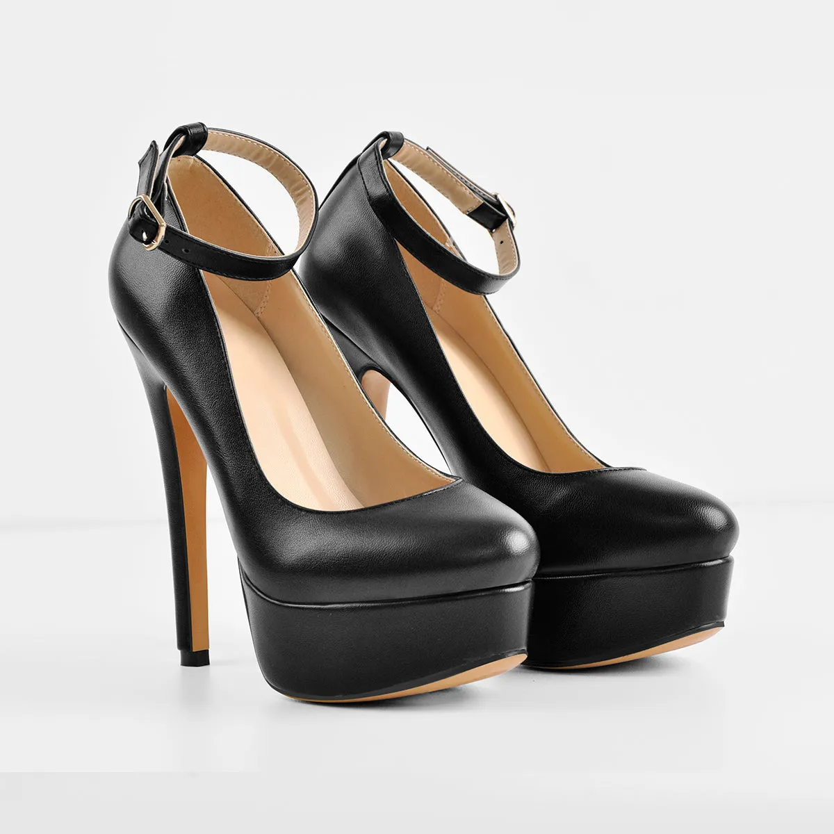 Round Toe Platform Ankle Strap High Heels sold by Onlymaker product image thumbnail 4