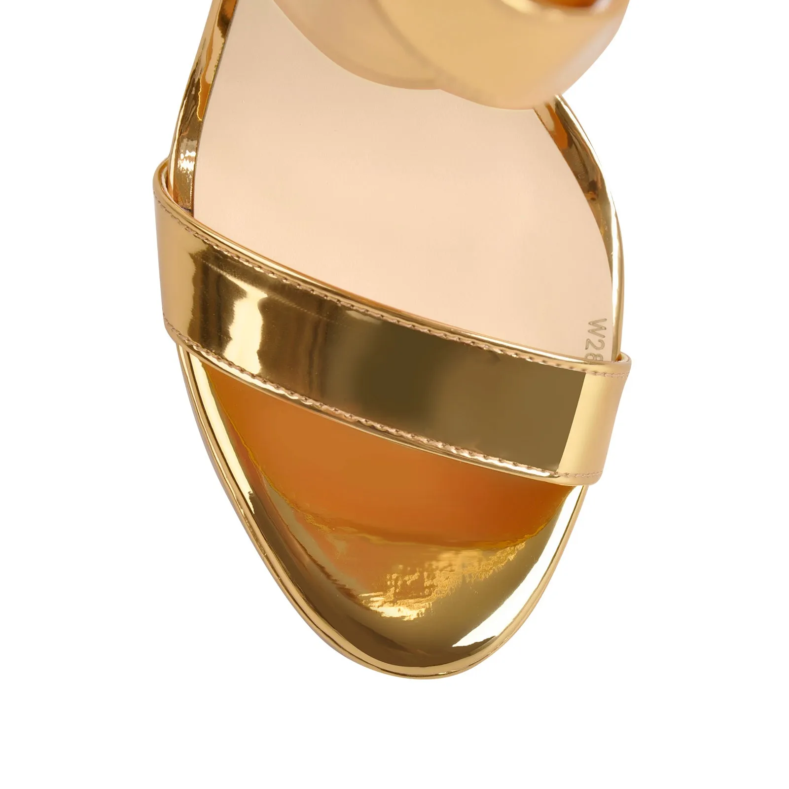 Gold Platform Stiletto Ankle Zipper Crisscross Sandal sold by Onlymaker product image thumbnail 5