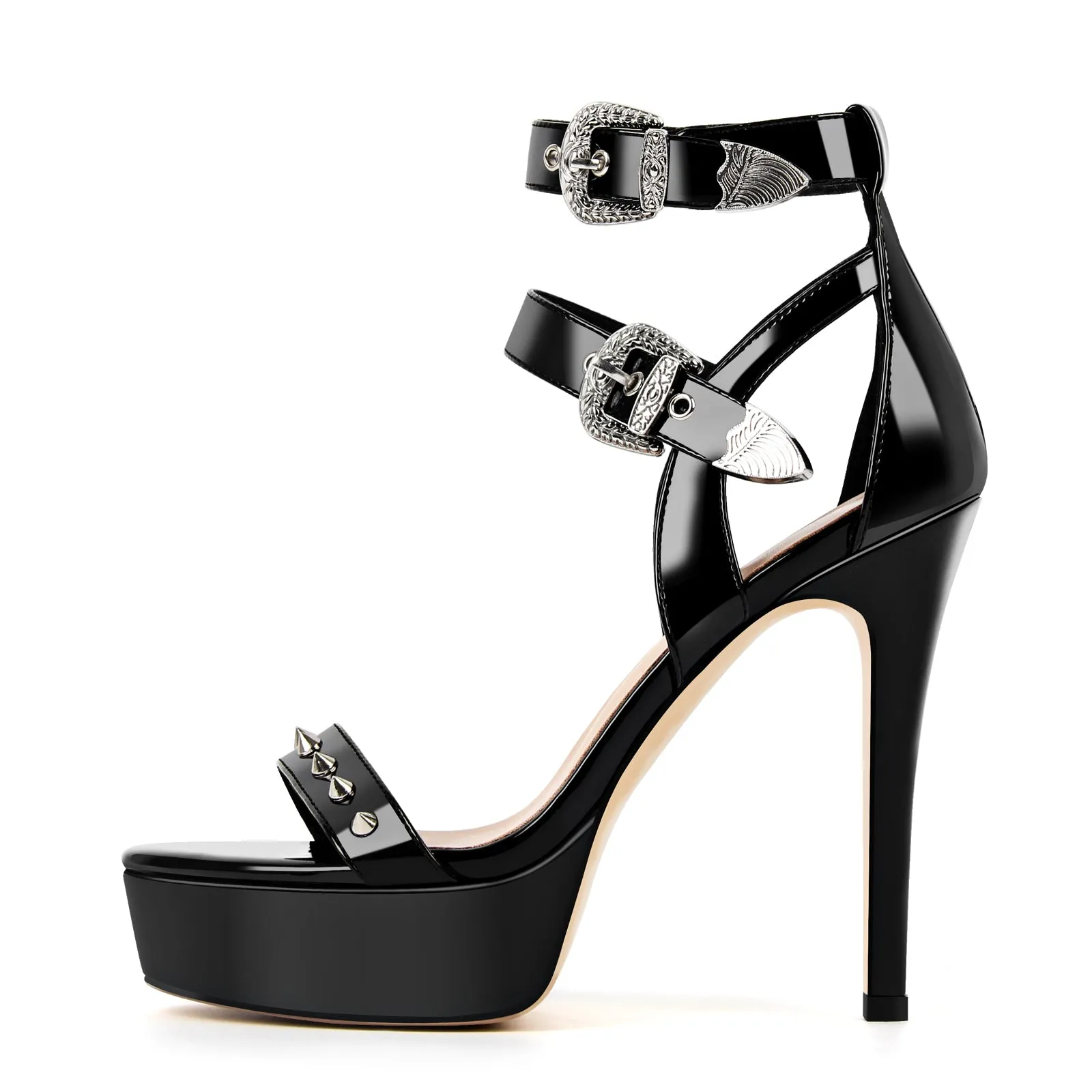 Platform Rivet Buckle Ankle Strap Sandals sold by Onlymaker