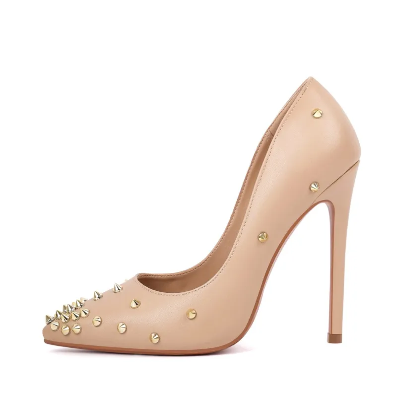 Rivet Pointed Toe Slip On High Heels sold by Onlymaker