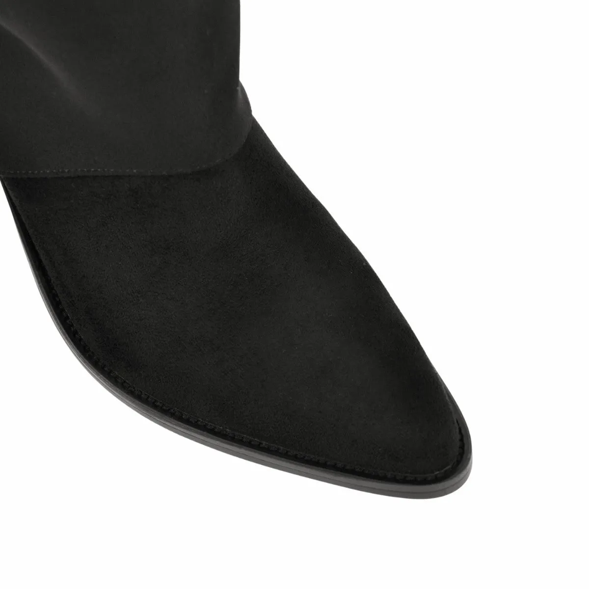 Suede Fold Over Mid-Calf Western Boots sold by Onlymaker product image thumbnail 3