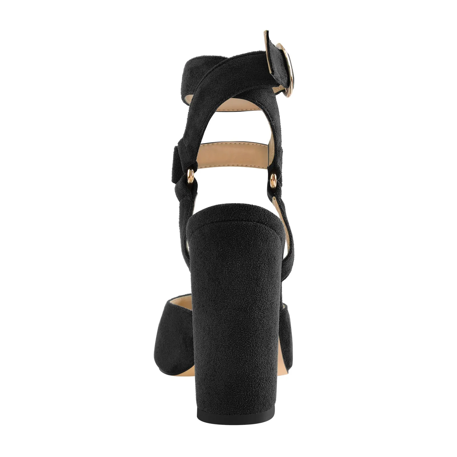 Square Toe Suede Ankle Strap Chunky Heel Sandals sold by Onlymaker product image thumbnail 4