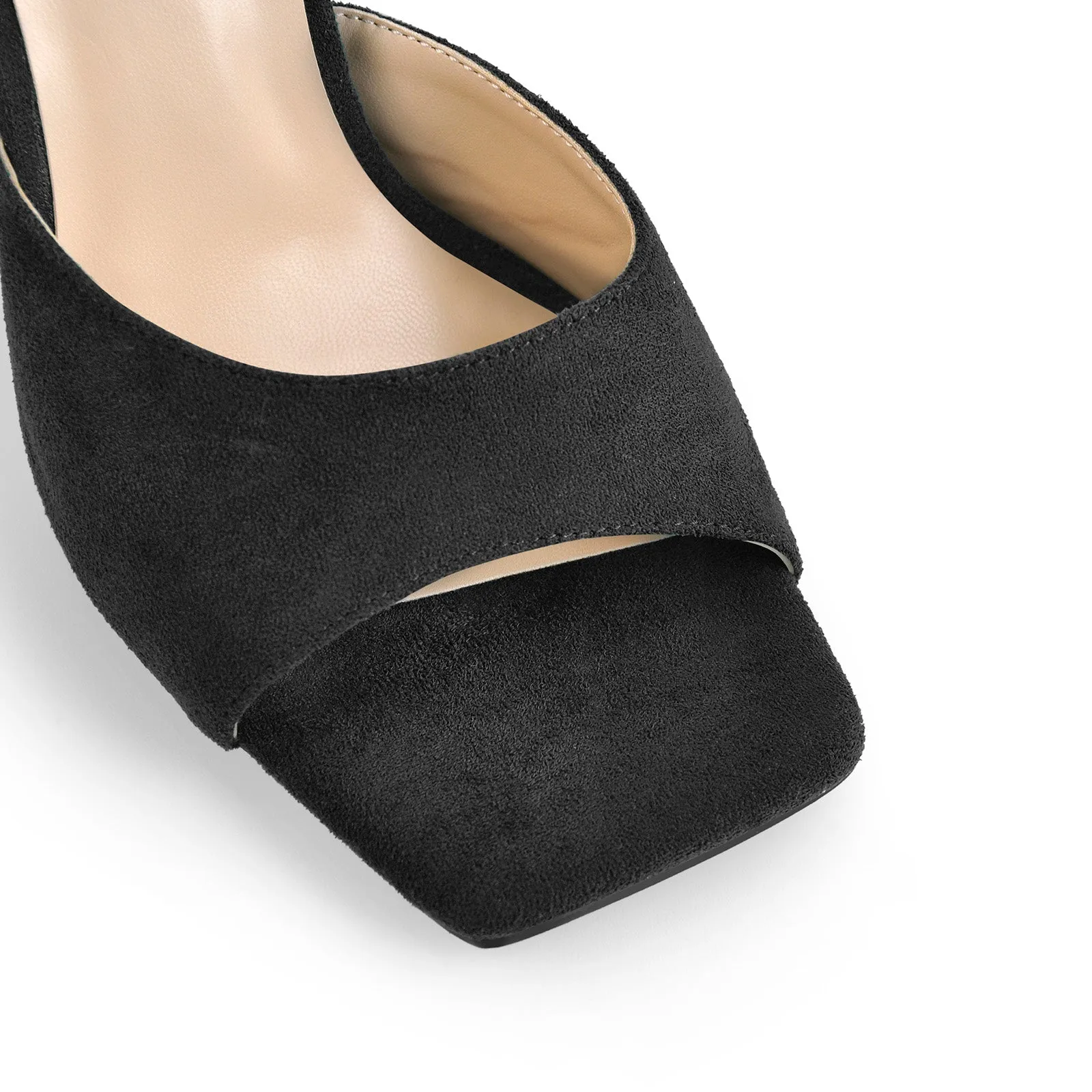 Square Toe Suede Ankle Strap Chunky Heel Sandals sold by Onlymaker product image thumbnail 5