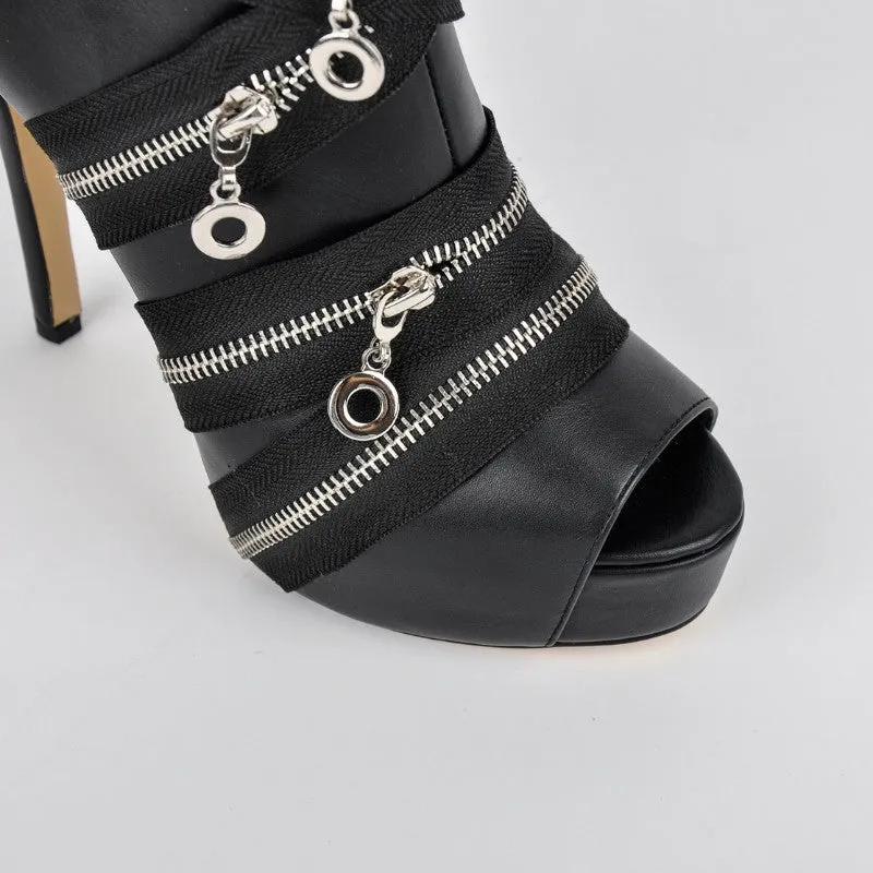 Peep Toe Platform Zipper Ankle Boots sold by Onlymaker product image thumbnail 3