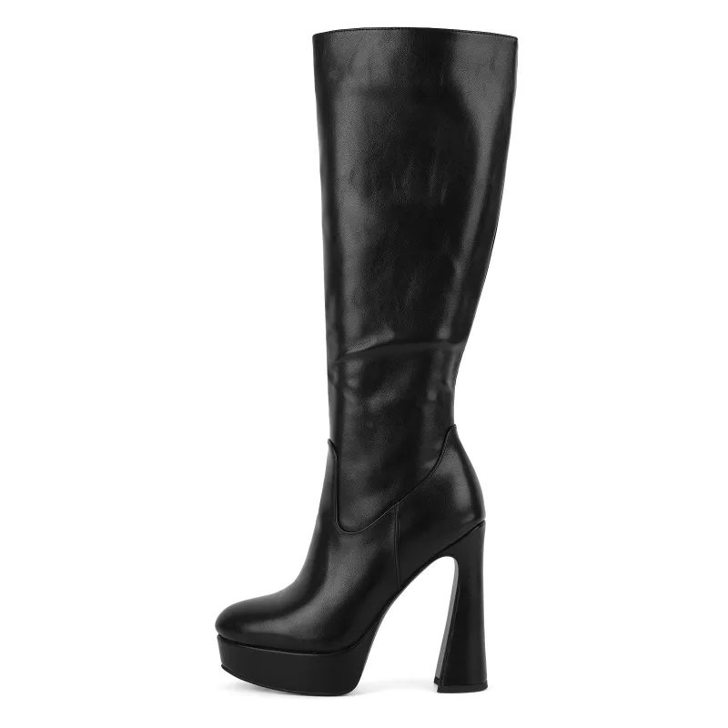 Round Toe Platform Knee High Boots sold by Onlymaker