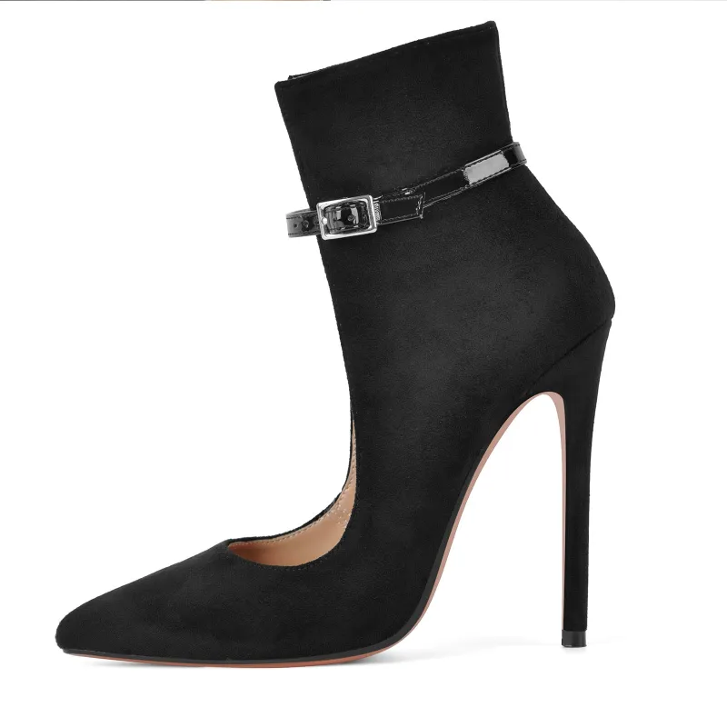 Suede Cut Out Buckle Strap Ankle Boots sold by Onlymaker
