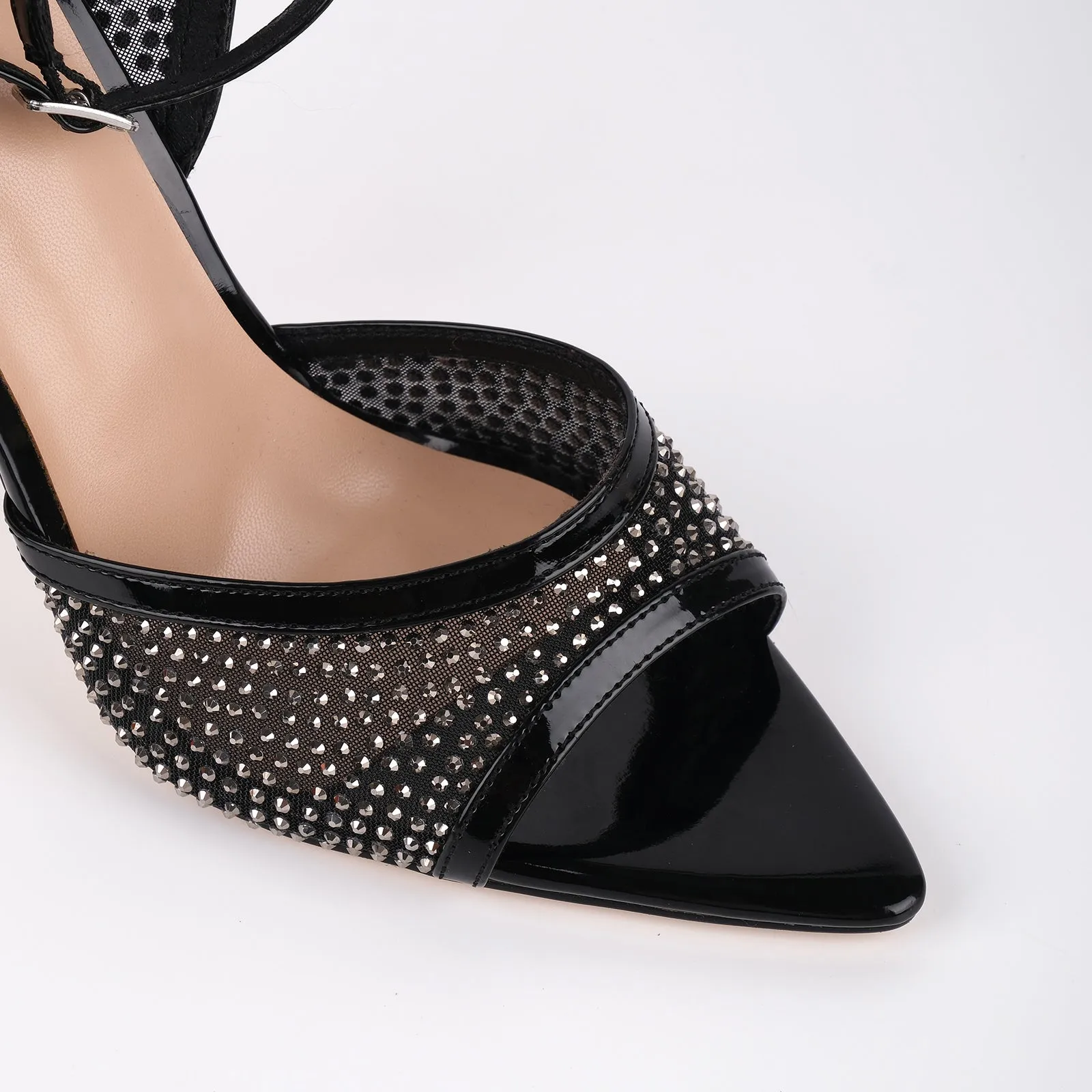 Pointed Toe Mesh Rhinestone Ankle Strap Sandals sold by Onlymaker product image thumbnail 3