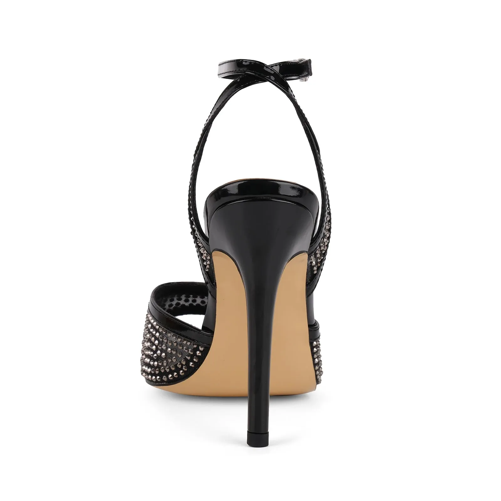 Pointed Toe Mesh Rhinestone Ankle Strap Sandals sold by Onlymaker product image thumbnail 4
