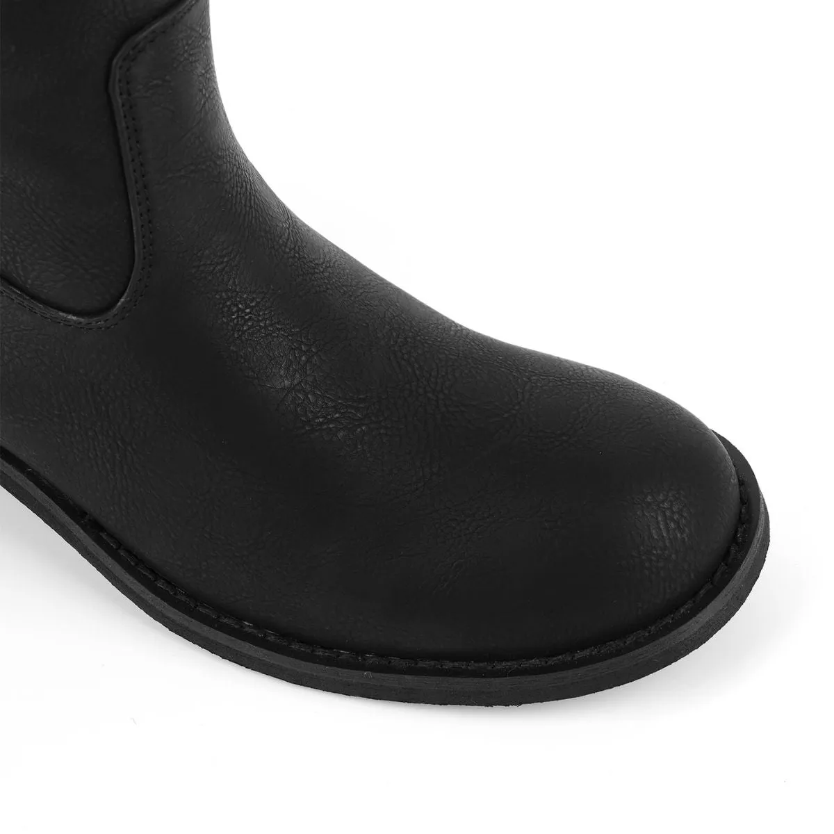 Round Toe Side Lace-up Zipper Mid-Calf Boots sold by Onlymaker product image thumbnail 4