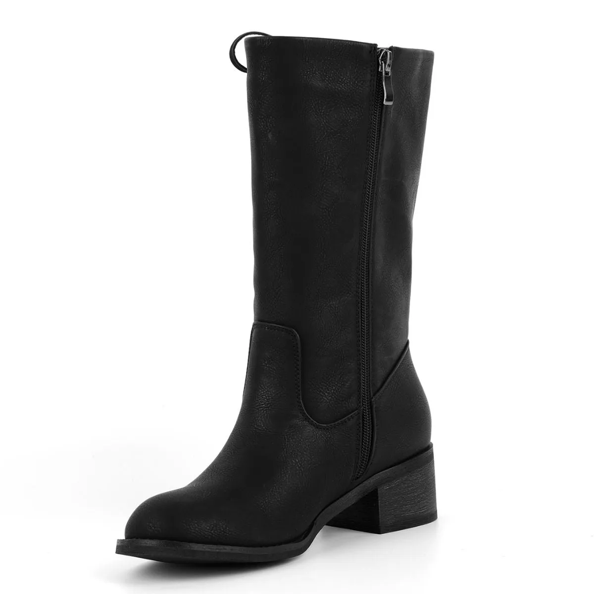 Round Toe Side Lace-up Zipper Mid-Calf Boots sold by Onlymaker product image thumbnail 3