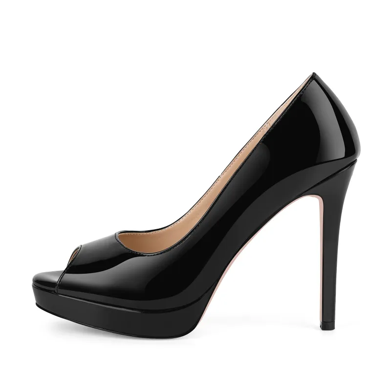 Peep Toe Platform Patent Leather High Heels sold by Onlymaker