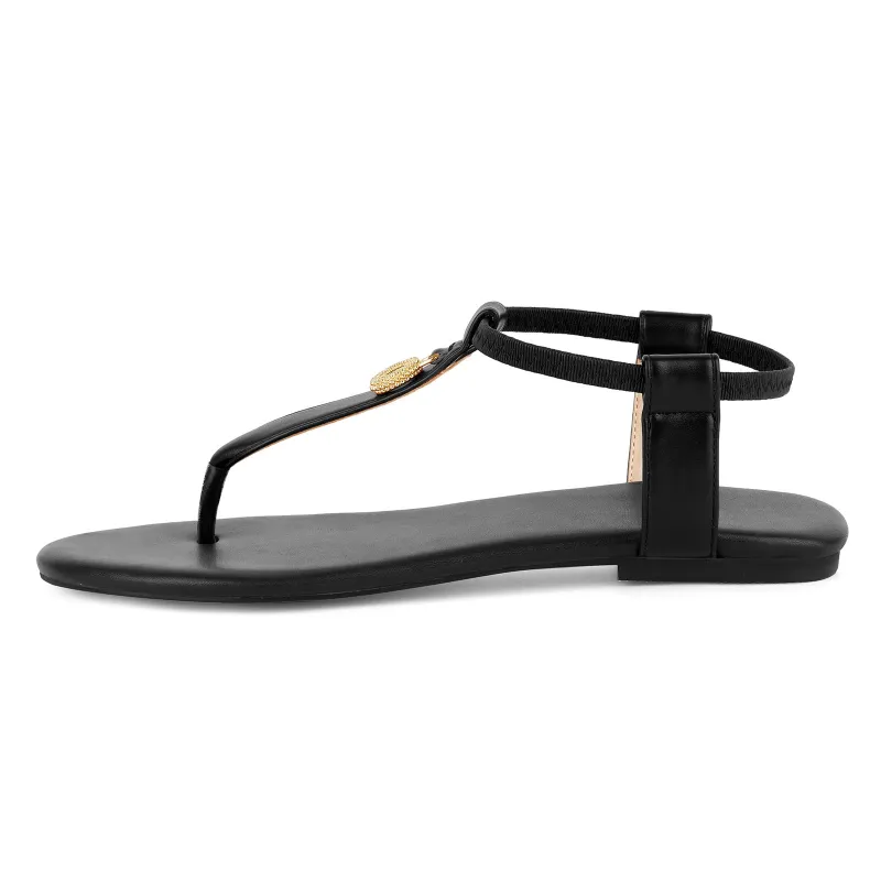 Round Toe Thong Elastic Strap Flats sold by Onlymaker