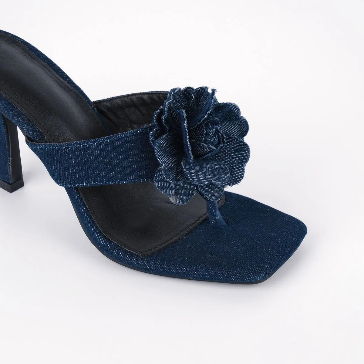 Square Toe Flower Denim Flip Flops Sandals sold by Onlymaker product image thumbnail 3