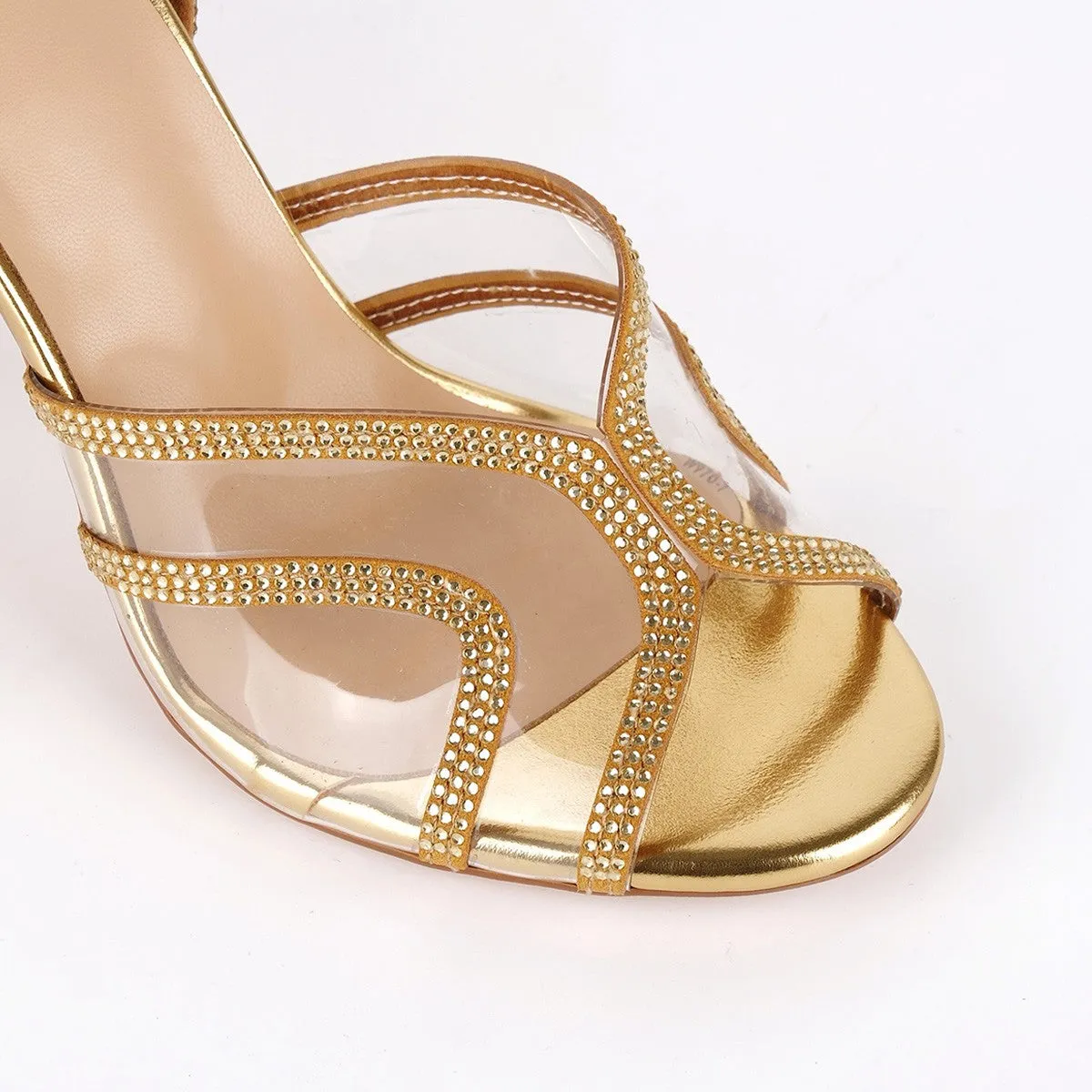 Clear Rhinestone Ankle Strap Stiletto Sandals sold by Onlymaker product image thumbnail 3
