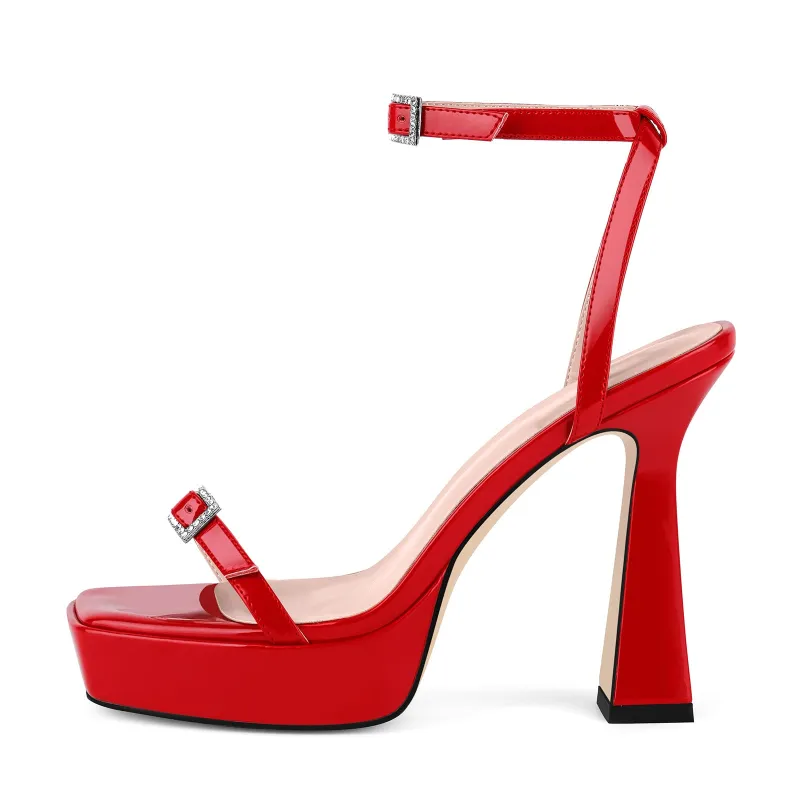 Square Toe Platform Ankle Strap Sandals sold by Onlymaker