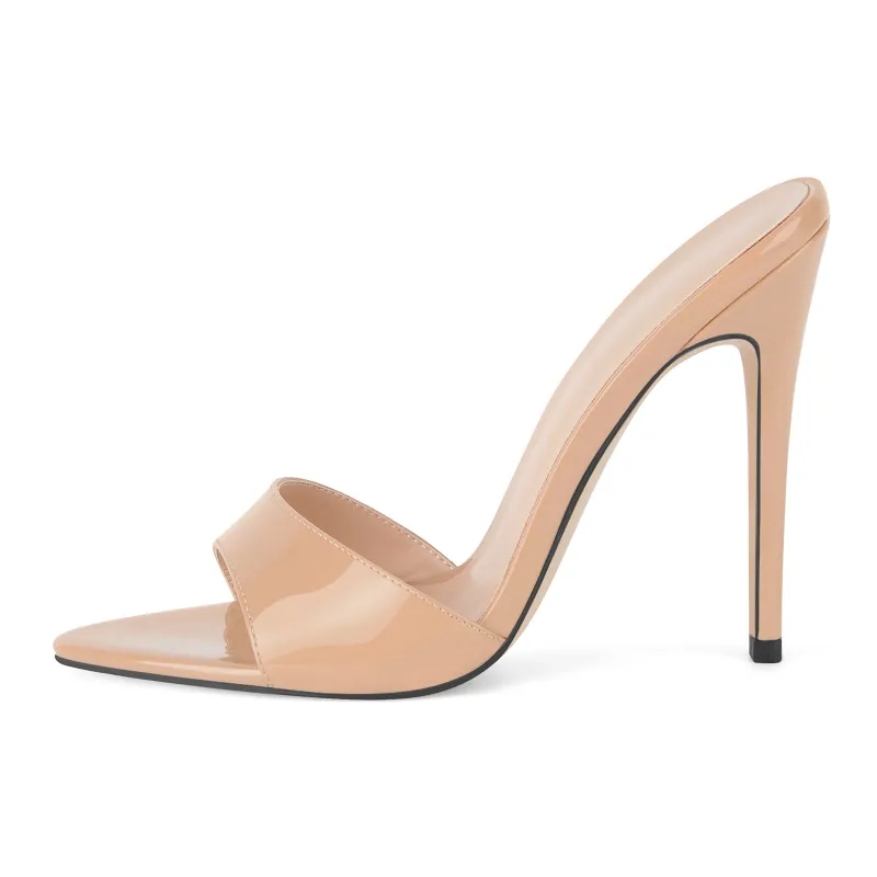 Pointed Toe Patent Leather Sandals Mules sold by Onlymaker