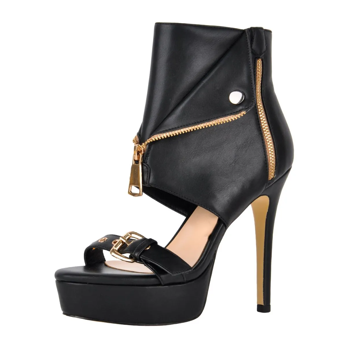 Platform Metal Zipper Buckle Bootie Sandals sold by Onlymaker product image thumbnail 2