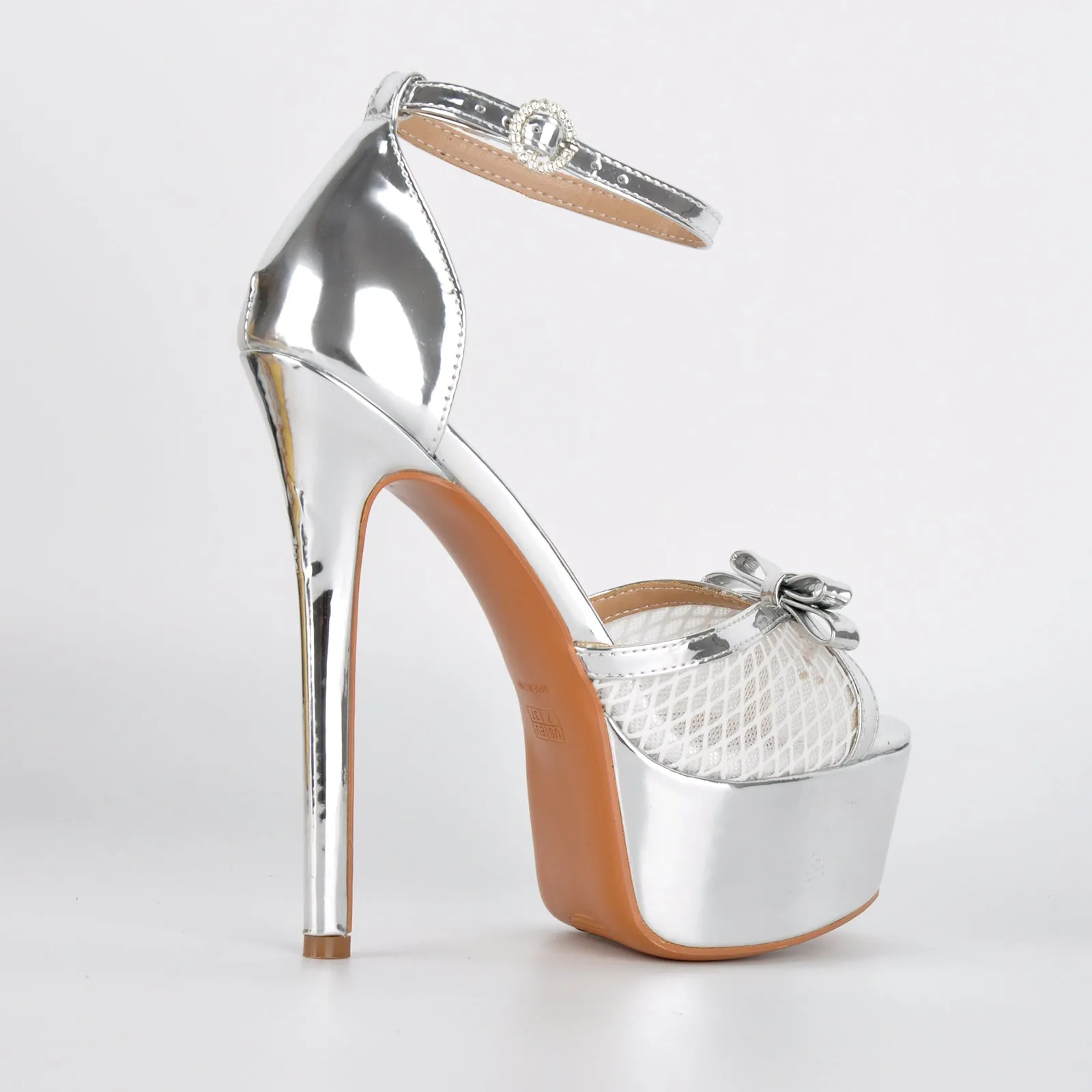 Mesh Platform Bow Ankle Strap Sandals sold by Onlymaker product image thumbnail 3