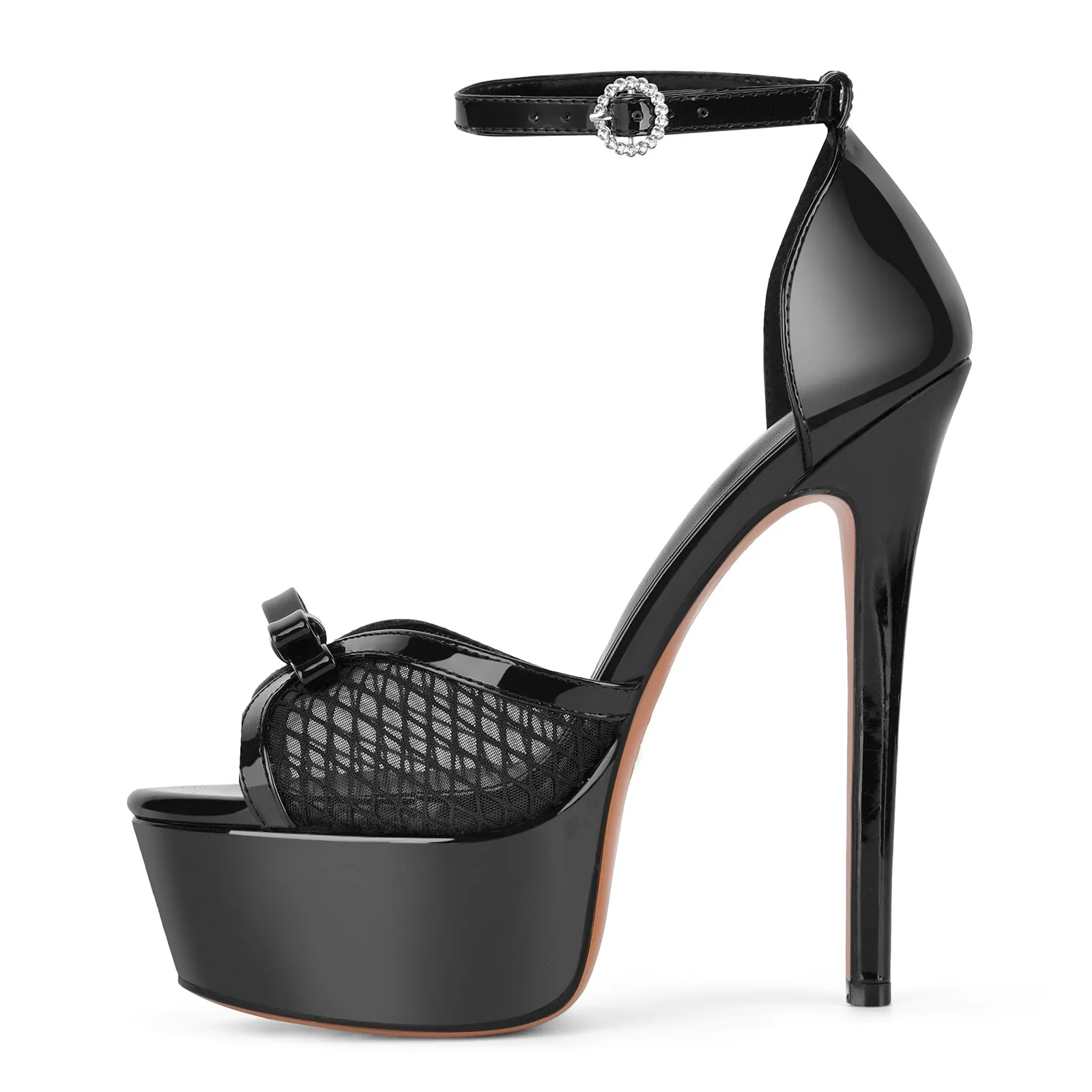 Mesh Platform Bow Ankle Strap Sandals sold by Onlymaker product image thumbnail 4