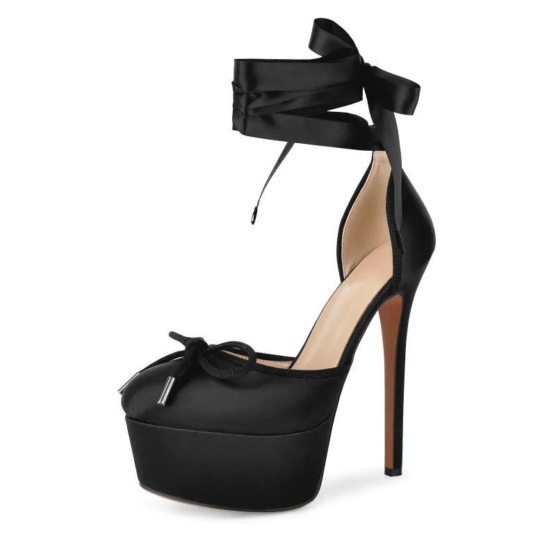 Bow Platform Ankle Lace-up Pumps sold by Onlymaker
