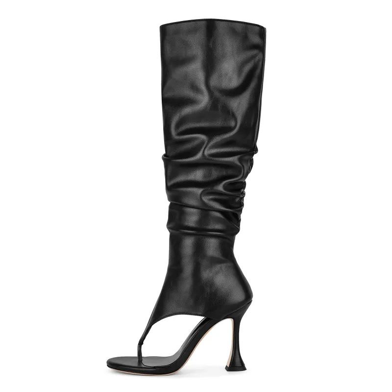 Round Toe Flip Flops Knee High Boots Sandals sold by Onlymaker