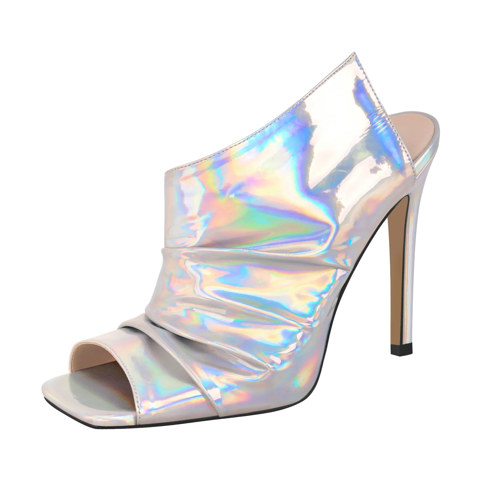 Holographic Square Toe Stiletto Shiny Sandals sold by Onlymaker product image thumbnail 4