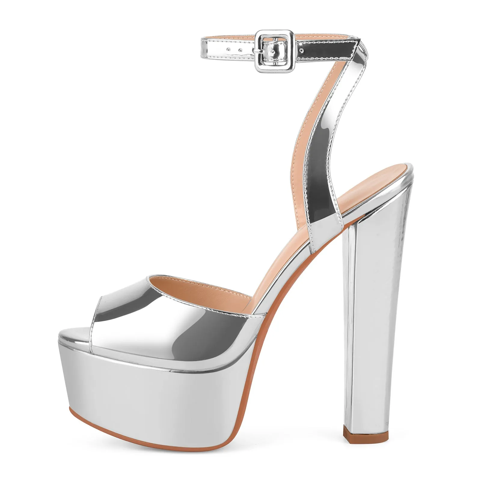 Platform Ankle Strap Chunky Heel Sandals sold by Onlymaker product image thumbnail 2