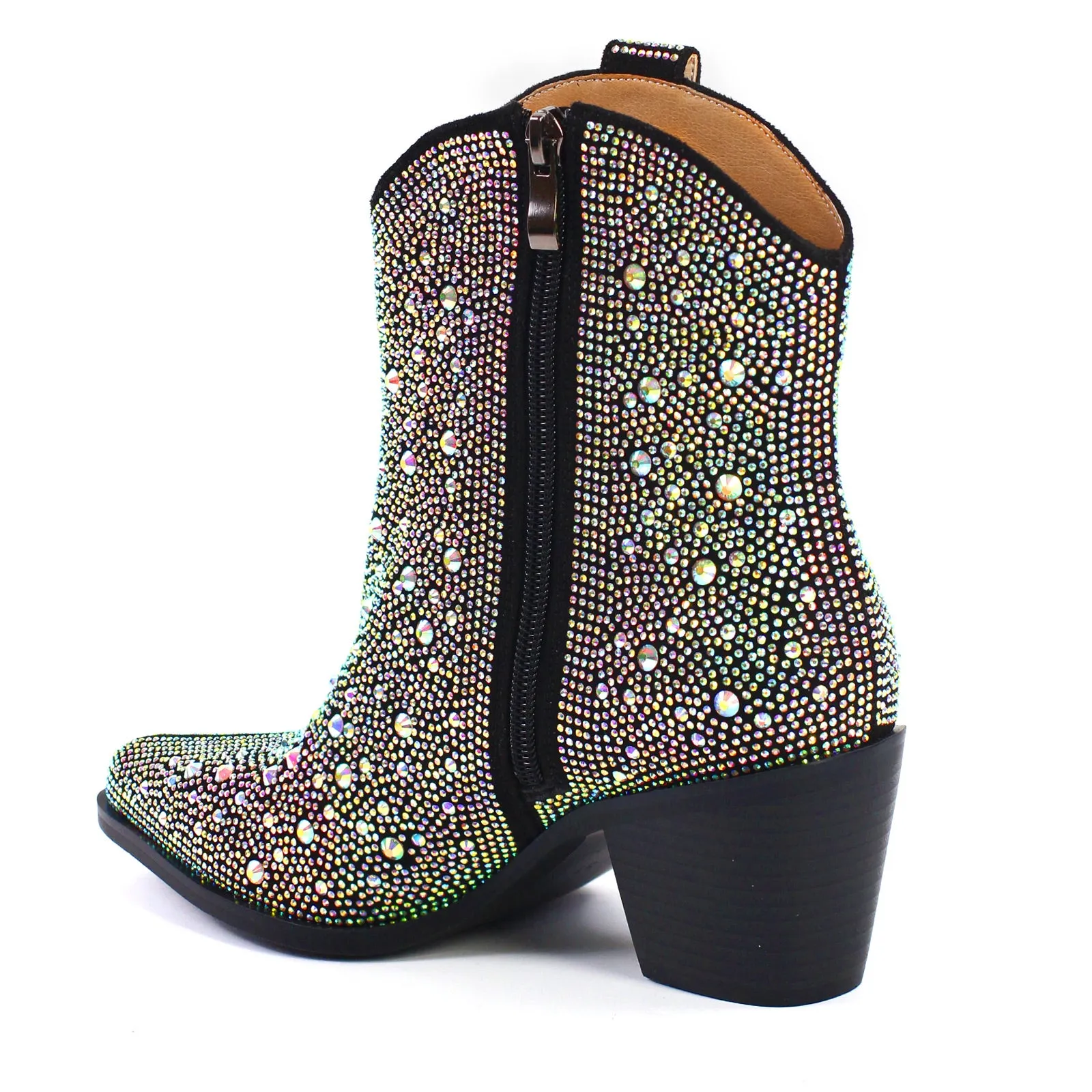 Rhinestone Pointed Toe Chunky Heel Western Boots sold by Onlymaker product image thumbnail 3