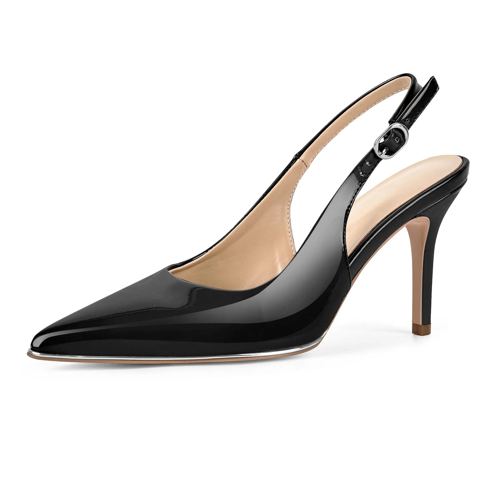 Pointed Toe Patent Leather Slingback Pumps sold by Onlymaker