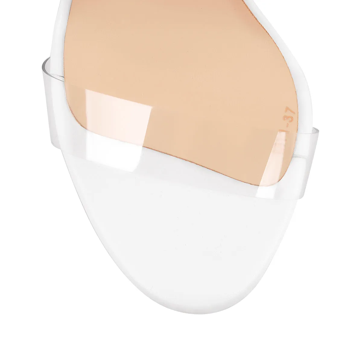 Rhinestone Chunky High Heel White Lace up Sandals sold by Onlymaker product image thumbnail 3