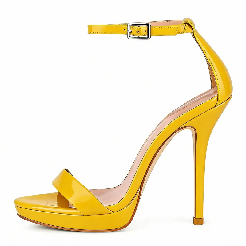 Low Platform Ankle Strap Stiletto Sandals made by Onlymaker