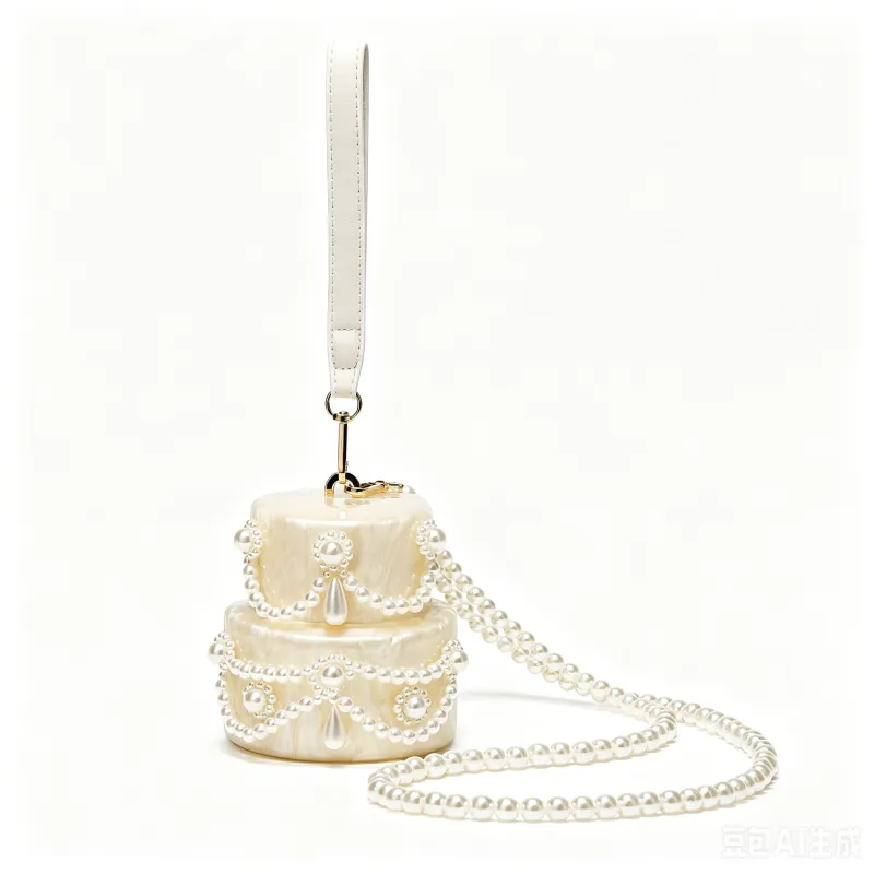 Pearl Embellished Cake Acrylic Handbag made by Onlymaker