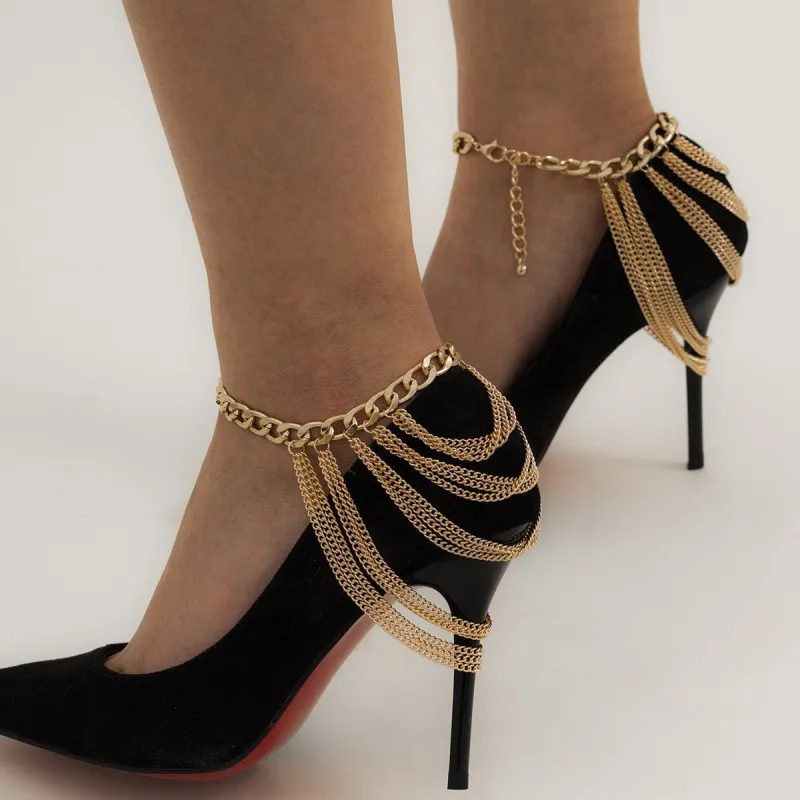 Multi-layered Tassel Chain Anklet made by Onlymaker